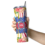 detroit pistons flower cluster skinny tumbler best selling 1.webp