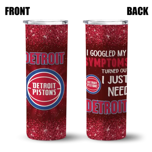 detroit pistons radiant glitter red skinny tumbler fashion forward.webp