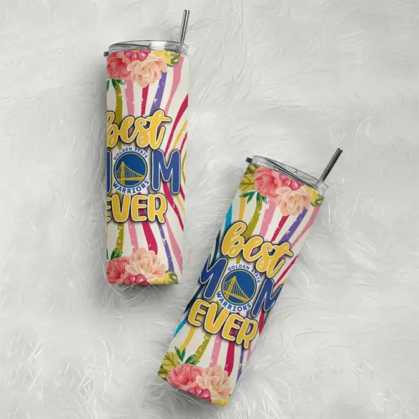 golden state warriors flower cluster skinny tumbler top rated.webp