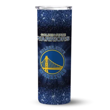 golden state warriors radiant glitter blue skinny tumbler best selling 1.webp