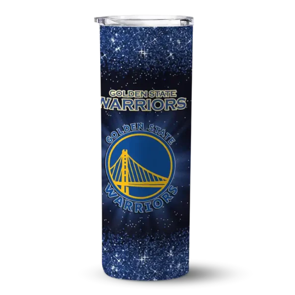 golden state warriors radiant glitter blue skinny tumbler best selling 1.webp