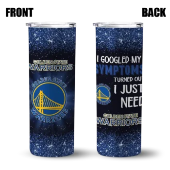 golden state warriors radiant glitter blue skinny tumbler fashion forward.webp