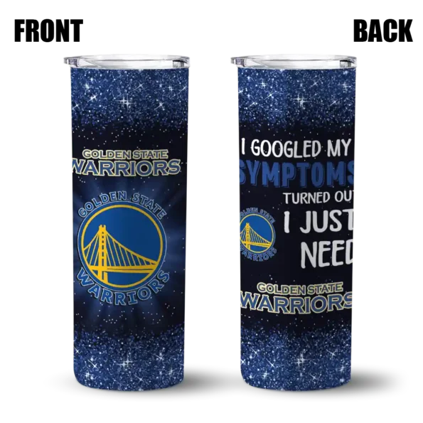 golden state warriors radiant glitter blue skinny tumbler fashion forward.webp