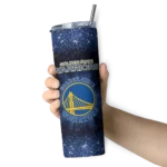 golden state warriors radiant glitter blue skinny tumbler best selling 1.webp
