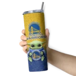 golden state warriors yoda smile blue skinny tumbler best selling 1.webp