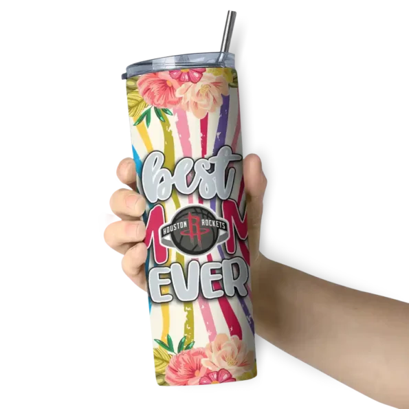 houston rockets flower cluster skinny tumbler premium grade.webp