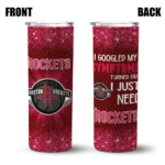 houston rockets radiant glitter red skinny tumbler best selling 1.webp