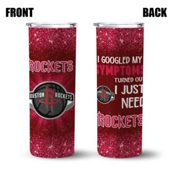 houston rockets radiant glitter red skinny tumbler fashion forward.webp