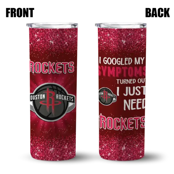 houston rockets radiant glitter red skinny tumbler fashion forward.webp