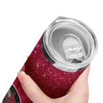 houston rockets radiant glitter red skinny tumbler best selling 1.webp