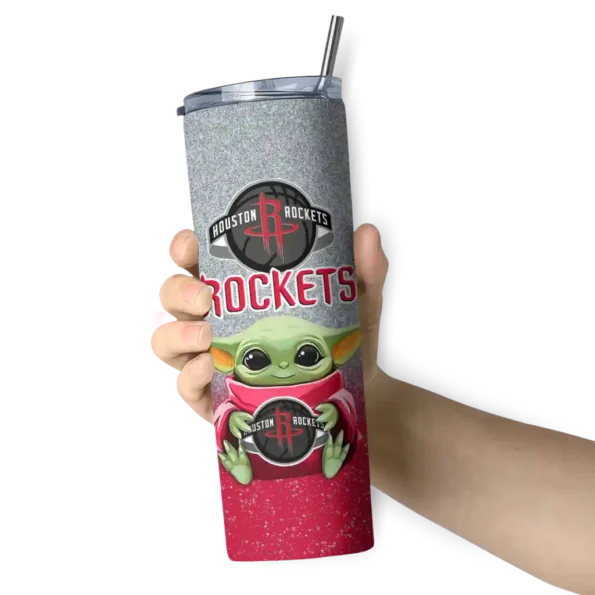 houston rockets yoda smile red skinny tumbler premium grade.webp