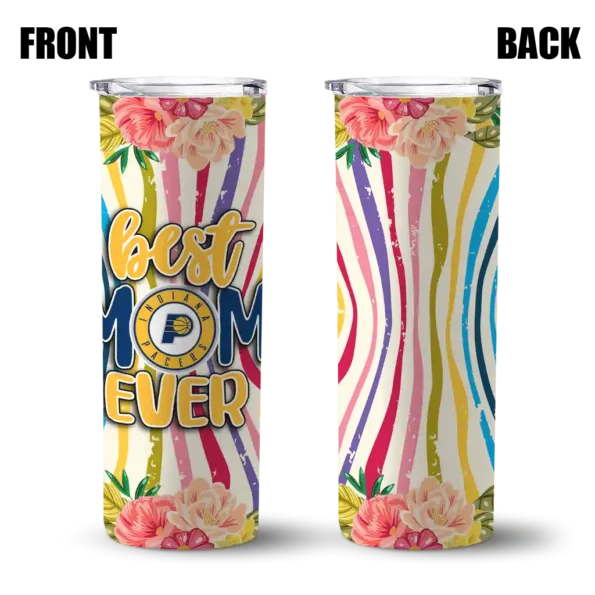 indiana pacers flower cluster skinny tumbler fashion forward.webp