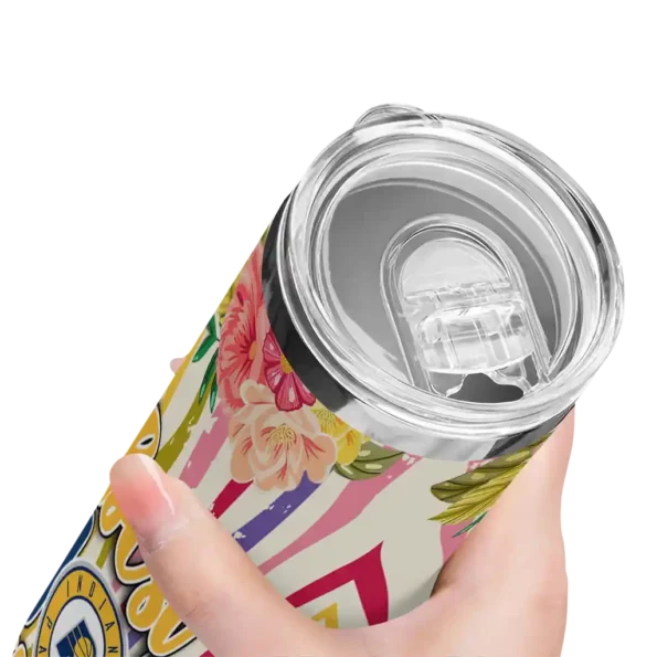 indiana pacers flower cluster skinny tumbler high quality.webp