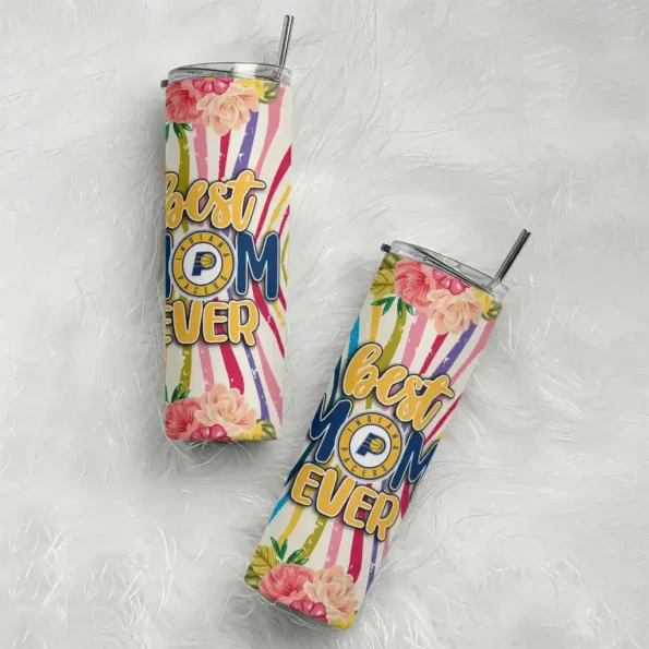 indiana pacers flower cluster skinny tumbler top rated.webp