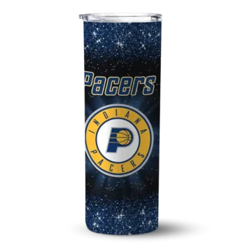 indiana pacers radiant glitter blue skinny tumbler best selling 1.webp