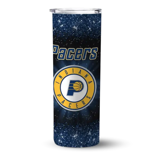 indiana pacers radiant glitter blue skinny tumbler best selling 1.webp