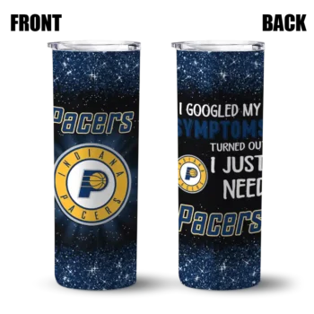 indiana pacers radiant glitter blue skinny tumbler fashion forward.webp