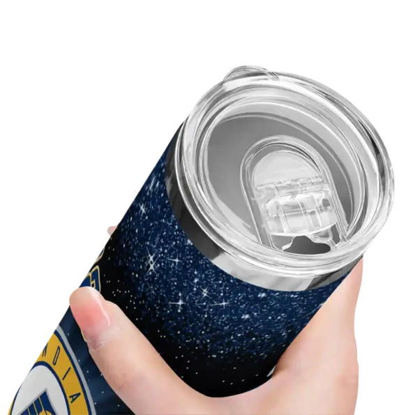 indiana pacers radiant glitter blue skinny tumbler high quality.webp
