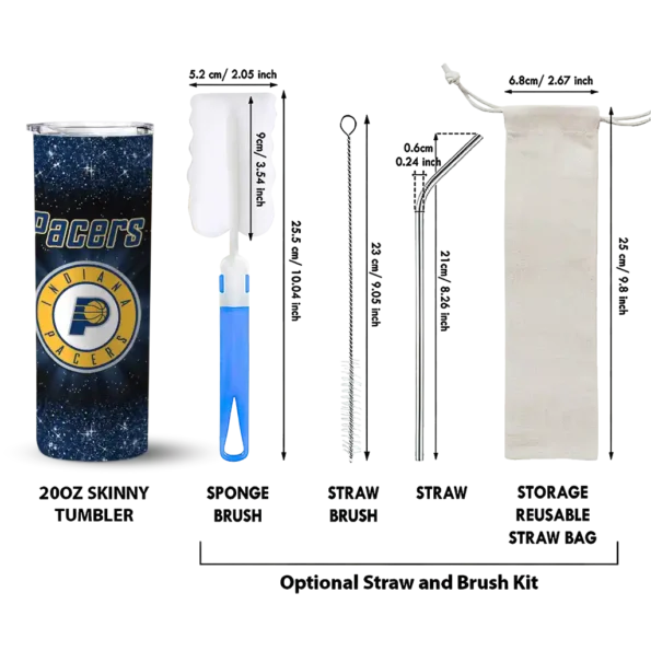 indiana pacers radiant glitter blue skinny tumbler new arrival.webp