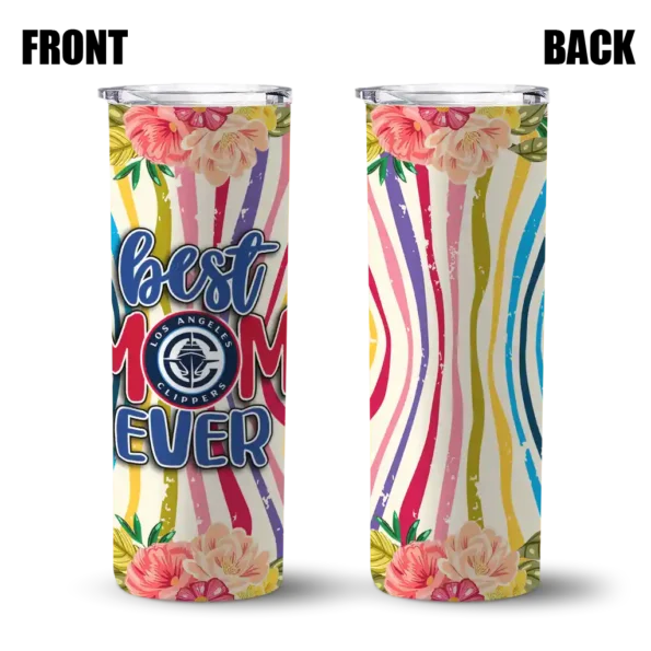 los angeles clippers flower cluster skinny tumbler fashion forward.webp