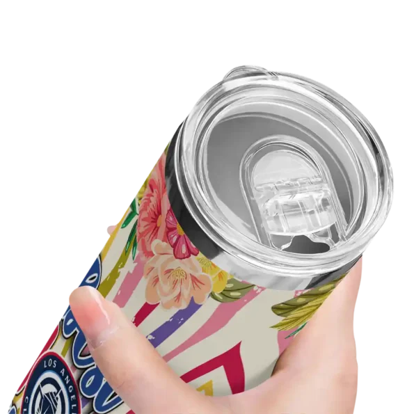 los angeles clippers flower cluster skinny tumbler high quality.webp
