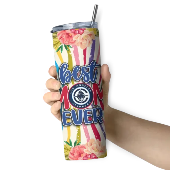 los angeles clippers flower cluster skinny tumbler premium grade.webp