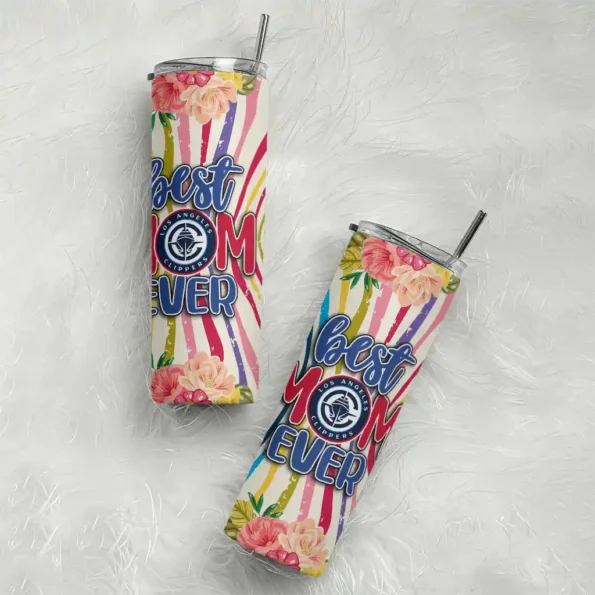 los angeles clippers flower cluster skinny tumbler top rated.webp