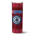 los angeles clippers radiant glitter red skinny tumbler best selling 1.webp