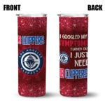 los angeles clippers radiant glitter red skinny tumbler best selling 1.webp