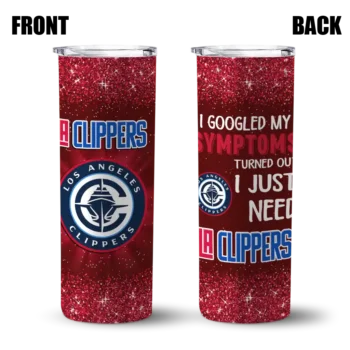 los angeles clippers radiant glitter red skinny tumbler fashion forward.webp