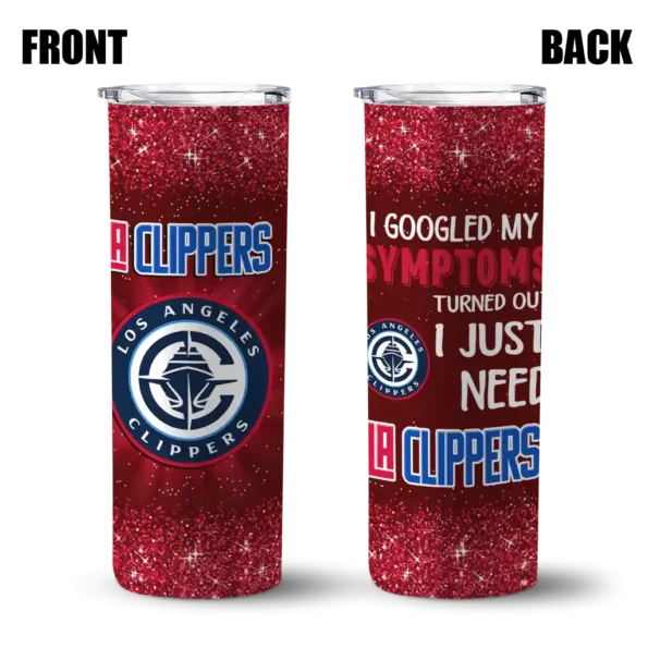 los angeles clippers radiant glitter red skinny tumbler fashion forward.webp