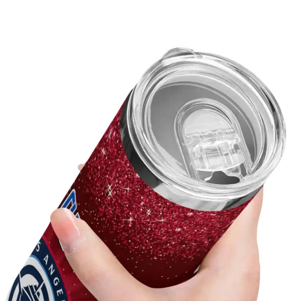 los angeles clippers radiant glitter red skinny tumbler high quality.webp