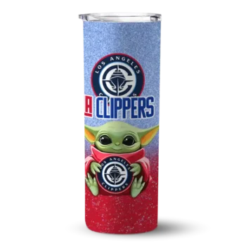 los angeles clippers yoda smile red skinny tumbler best selling 1.webp