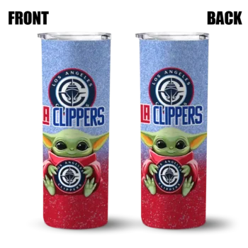 los angeles clippers yoda smile red skinny tumbler fashion forward.webp