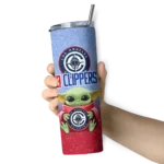 los angeles clippers yoda smile red skinny tumbler best selling 1.webp