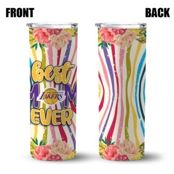 los angeles lakers flower cluster skinny tumbler fashion forward.webp