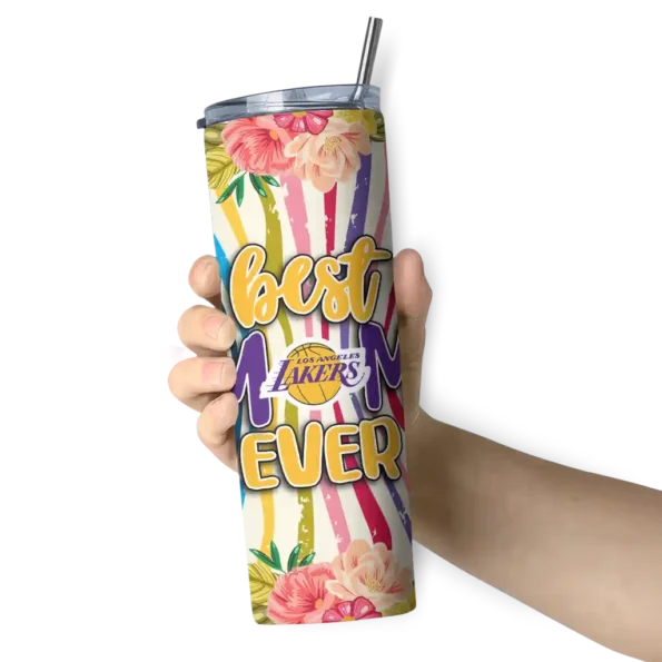 los angeles lakers flower cluster skinny tumbler premium grade.webp