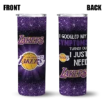 los angeles lakers radiant glitter purple skinny tumbler best selling 1.webp