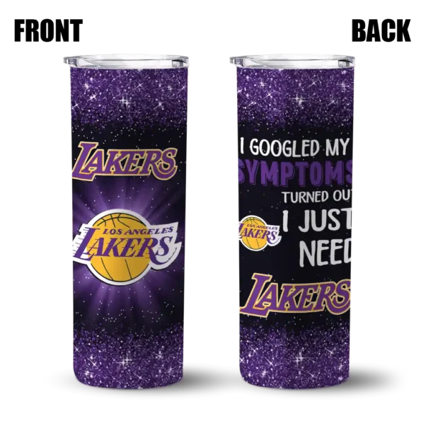 los angeles lakers radiant glitter purple skinny tumbler fashion forward.webp