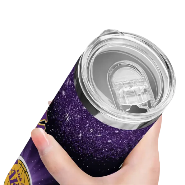 los angeles lakers radiant glitter purple skinny tumbler high quality.webp