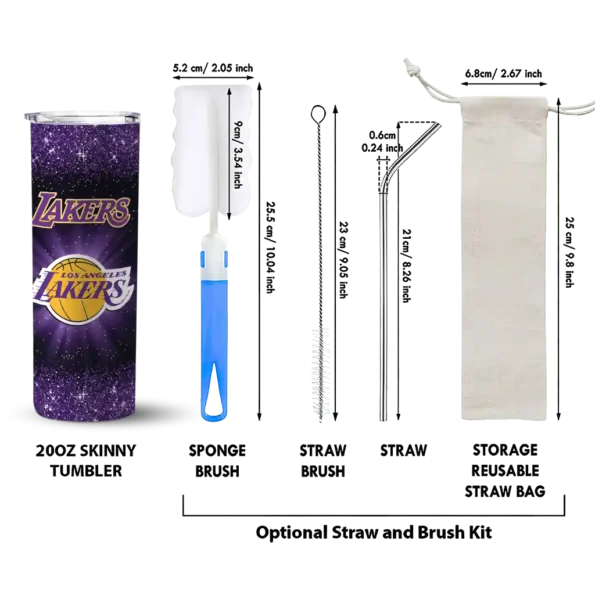 los angeles lakers radiant glitter purple skinny tumbler new arrival.webp