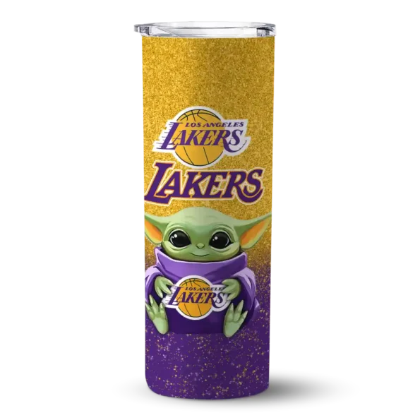 los angeles lakers yoda smile purple skinny tumbler best selling 1.webp
