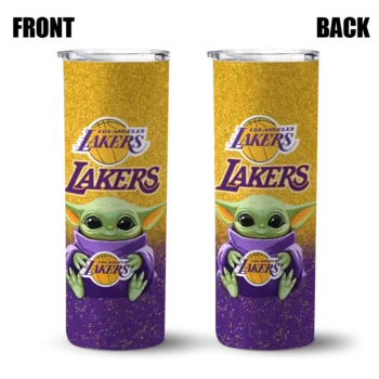 los angeles lakers yoda smile purple skinny tumbler fashion forward.webp
