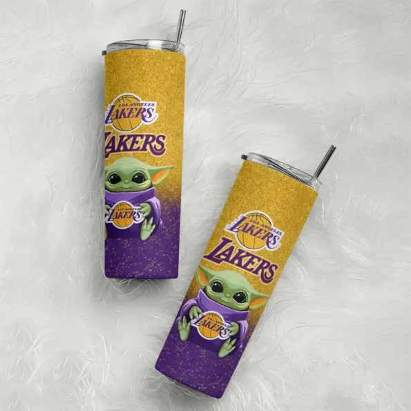 los angeles lakers yoda smile purple skinny tumbler top rated.webp