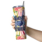 memphis grizzlies flower cluster skinny tumbler best selling 1.webp