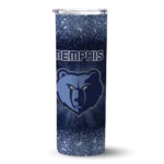 memphis grizzlies radiant glitter blue skinny tumbler best selling 1.webp