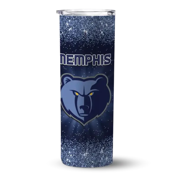 memphis grizzlies radiant glitter blue skinny tumbler best selling 1.webp