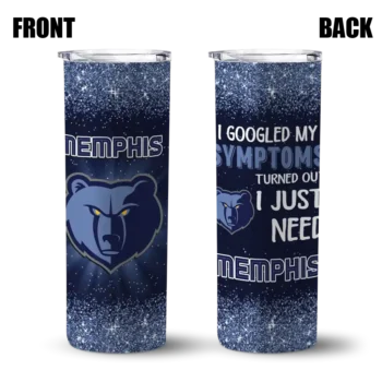memphis grizzlies radiant glitter blue skinny tumbler fashion forward.webp