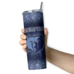 memphis grizzlies radiant glitter blue skinny tumbler best selling 1.webp