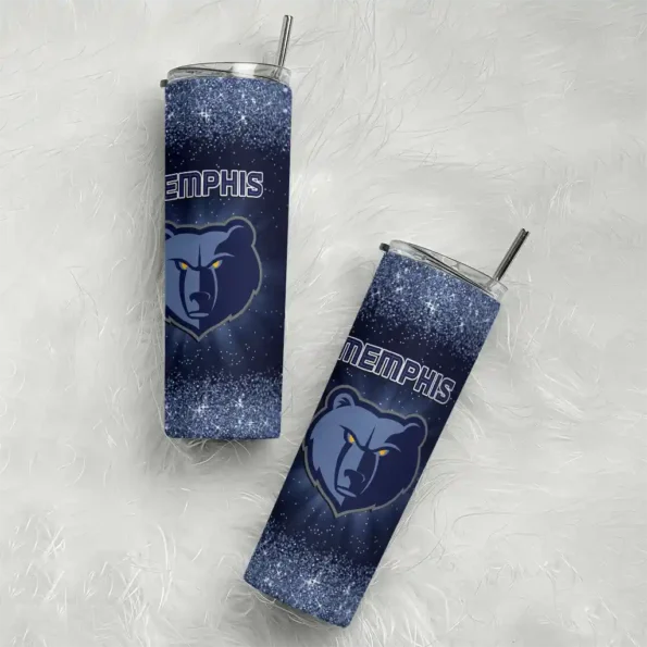 memphis grizzlies radiant glitter blue skinny tumbler top rated.webp